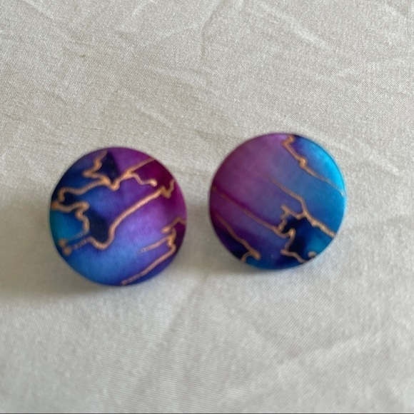 Vintage 80s Silk Blouse Skirt Set His & Hers Size Medium - Picture 5 of 11